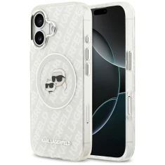 Чехол Karl Lagerfeld IML Glitter Karl & Choupette Heads Logo для iPhone 17 Gray with MagSafe (KLHMP17SHMKBKCHOG)