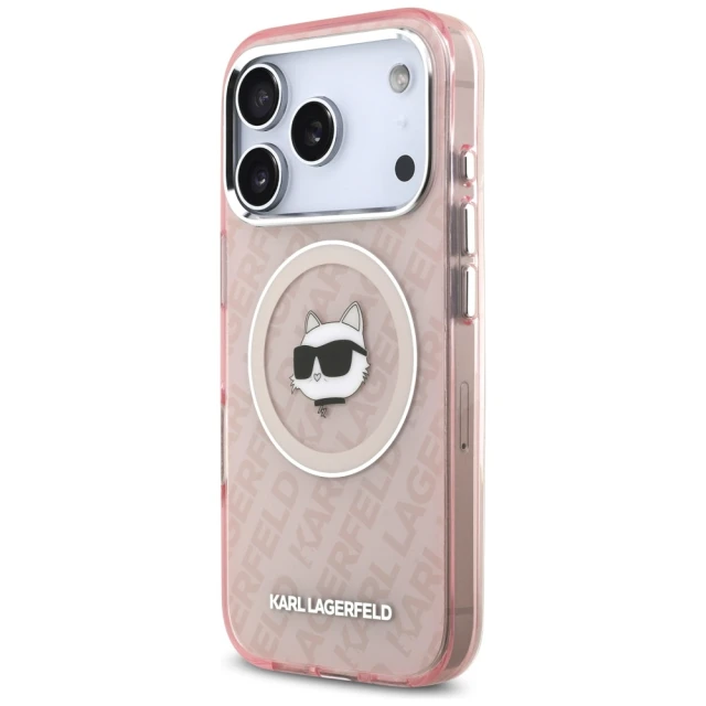 Чохол Karl Lagerfeld IML Choupette Head Logo для iPhone 17 Pro Max Pink with MagSafe (KLHMP17XHMKBCHOP)