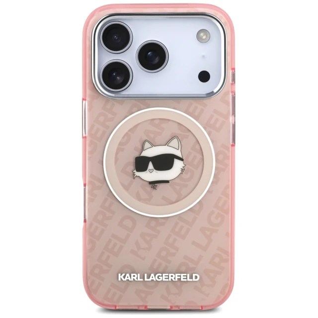 Чохол Karl Lagerfeld IML Choupette Head Logo для iPhone 17 Pro Max Pink with MagSafe (KLHMP17XHMKBCHOP)