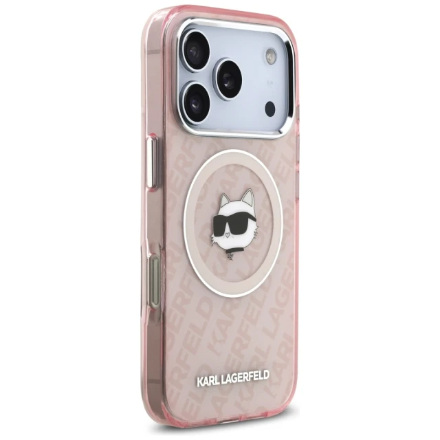 Чохол Karl Lagerfeld IML Choupette Head Logo для iPhone 17 Pro Max Pink with MagSafe (KLHMP17XHMKBCHOP)
