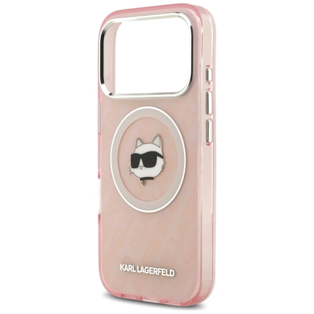 Чохол Karl Lagerfeld IML Choupette Head Logo для iPhone 17 Pro Max Pink with MagSafe (KLHMP17XHMKBCHOP)