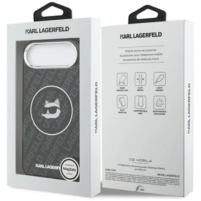 Чохол Karl Lagerfeld IML Choupette Head Logo для iPhone 17 Air Black with MagSafe (KLHMP17MHMKBCHOK)