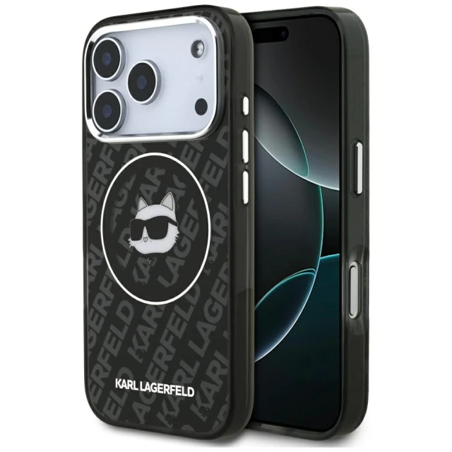 Чохол Karl Lagerfeld IML Choupette Head Logo для iPhone 17 Pro Black with MagSafe (KLHMP17LHMKBCHOK)