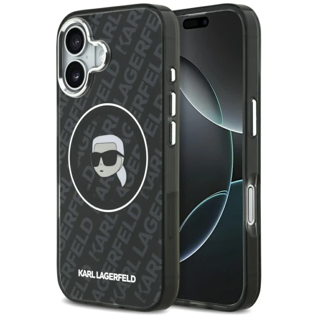 Чохол Karl Lagerfeld IML Karl Head Logo для iPhone 17 Black with MagSafe (KLHMP17SHMKBKHOK)