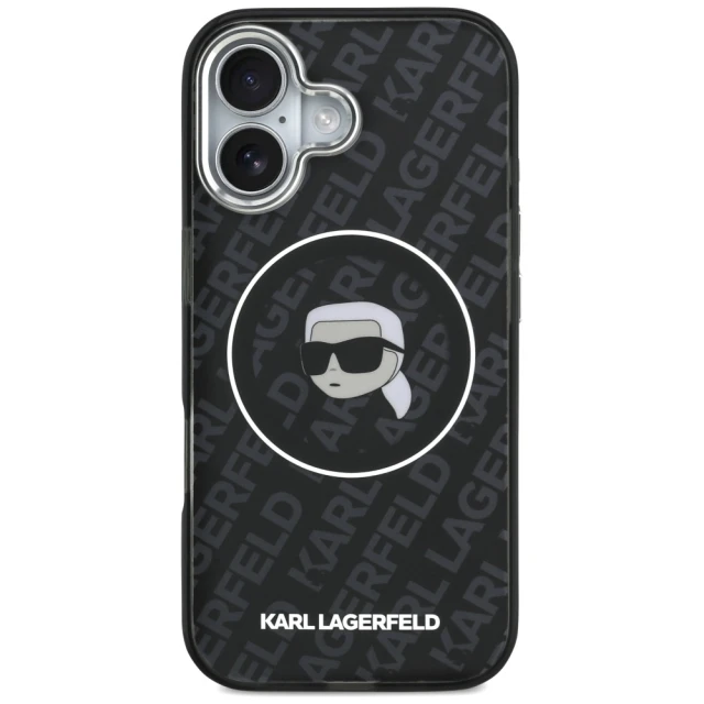 Чохол Karl Lagerfeld IML Karl Head Logo для iPhone 17 Black with MagSafe (KLHMP17SHMKBKHOK)