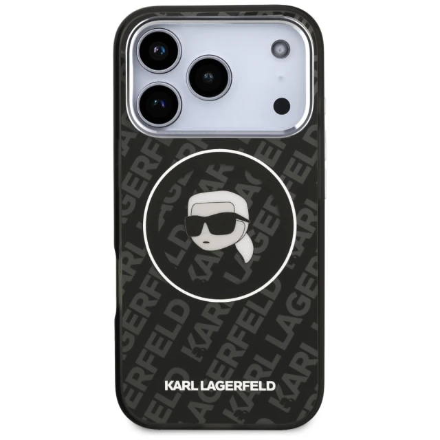 Чохол Karl Lagerfeld IML Karl Head Logo для iPhone 17 Pro Black with MagSafe (KLHMP17LHMKBKHOK)