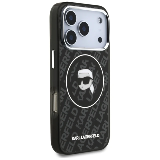 Чохол Karl Lagerfeld IML Karl Head Logo для iPhone 17 Pro Black with MagSafe (KLHMP17LHMKBKHOK)