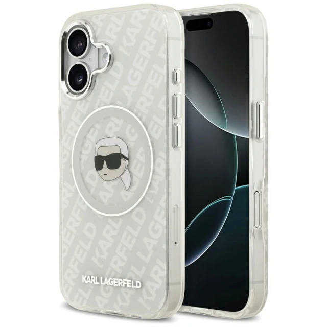 Чохол Karl Lagerfeld IML Karl Head Logo для iPhone 17 Gray with MagSafe (KLHMP17SHMKBKHOG)