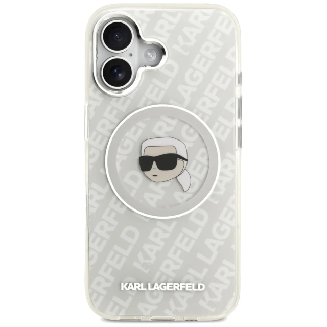 Чохол Karl Lagerfeld IML Karl Head Logo для iPhone 17 Gray with MagSafe (KLHMP17SHMKBKHOG)