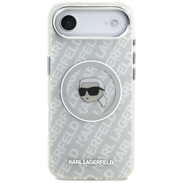 Чохол Karl Lagerfeld IML Karl Head Logo для iPhone 17 Air Gray with MagSafe (KLHMP17MHMKBKHOG)
