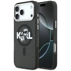 Чохол Karl Lagerfeld IML Glitter Karl & Choupette Sketch Logo для iPhone 17 Pro Max Black with MagSafe (KLHMP17XHGKCGKBK)
