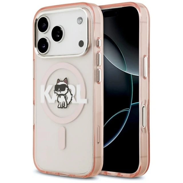 Чохол Karl Lagerfeld IML Choupette Sketch Logo для iPhone 17 Pro Pink (KLHMP17LHGCHGKBP)