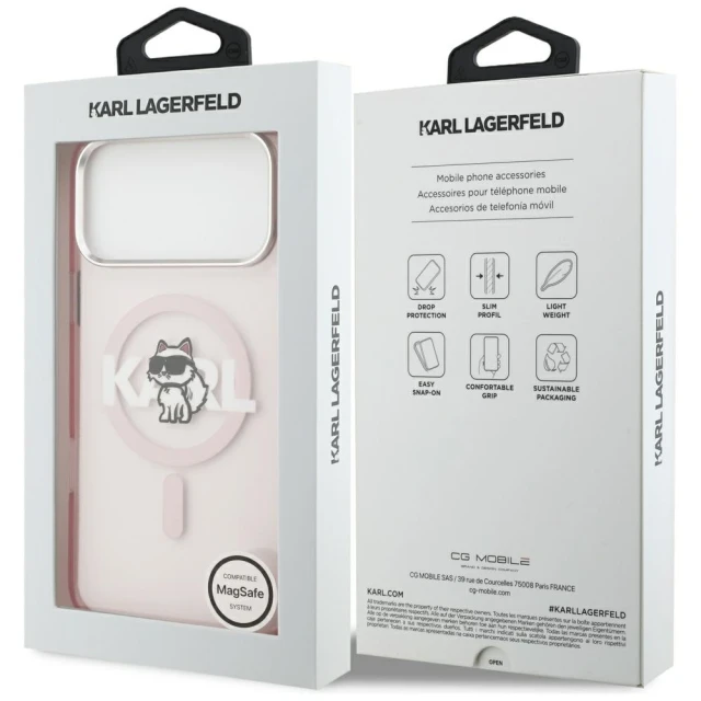 Чохол Karl Lagerfeld IML Choupette Sketch Logo для iPhone 17 Pro Max Pink (KLHMP17XHGCHGKBP)