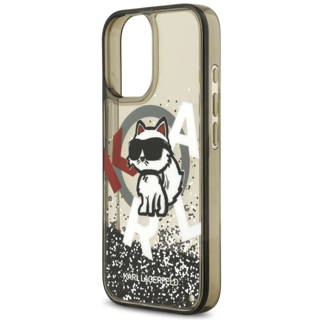 Чохол Karl Lagerfeld Liquid Glitter Choupette Logo для iPhone 17 Black with MagSafe (KLHMP17SLCHSCTDK)