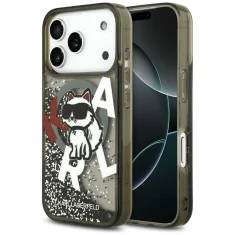 Чохол Karl Lagerfeld Liquid Glitter Choupette Logo для iPhone 17 Pro Max Black with MagSafe (KLHMP17XLCHSCTDK)