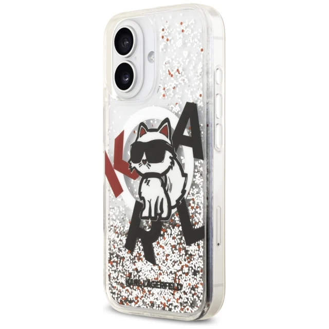 Чохол Karl Lagerfeld Liquid Glitter Choupette Logo для iPhone 17 Transparent with MagSafe (KLHMP17SLCHSCTDT)