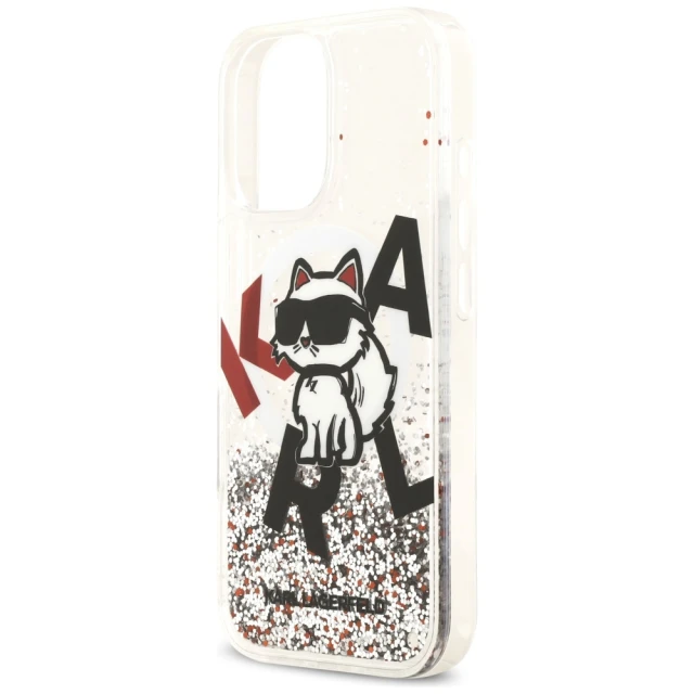 Чохол Karl Lagerfeld Liquid Glitter Choupette Logo для iPhone 17 Transparent with MagSafe (KLHMP17SLCHSCTDT)