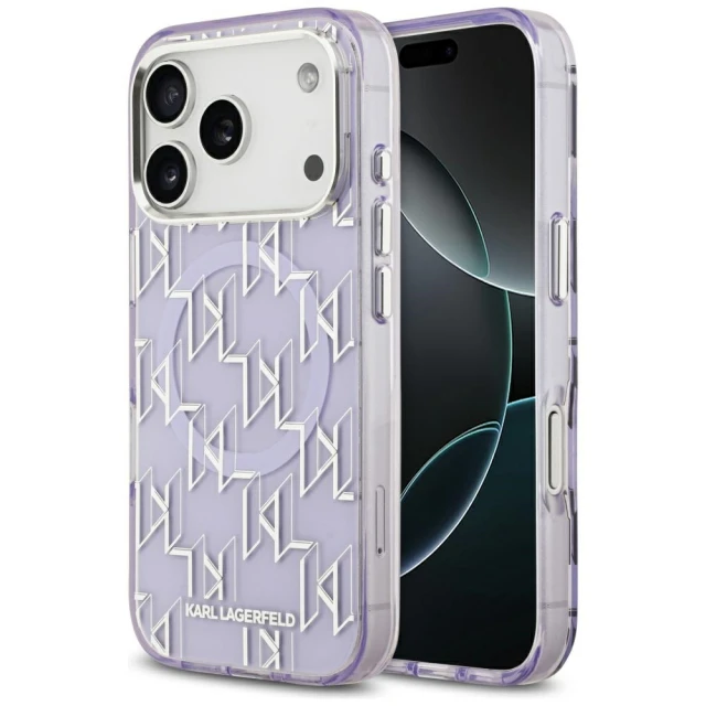 Чохол Karl Lagerfeld IML KL Monogram для iPhone 17 Pro Purple with MagSafe (KLHMP17LHMIKLMEU)