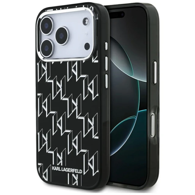 Чохол Karl Lagerfeld IML KL Monogram для iPhone 17 Pro Black with MagSafe (KLHMP17LHMIKLMEK)