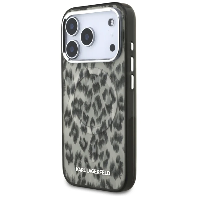 Чехол Karl Lagerfeld IML Leopard Pattern для iPhone 17 Pro Brown with MagSafe (KLHMP17LHDLEOICW)