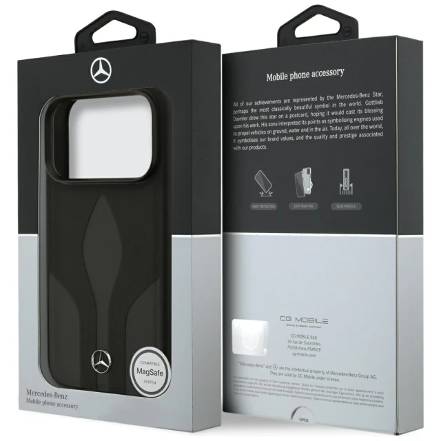 Чохол Mercedes Leather The Move для iPhone 17 Pro Black with MagSafe (MEHMP17L25ROLAUK)