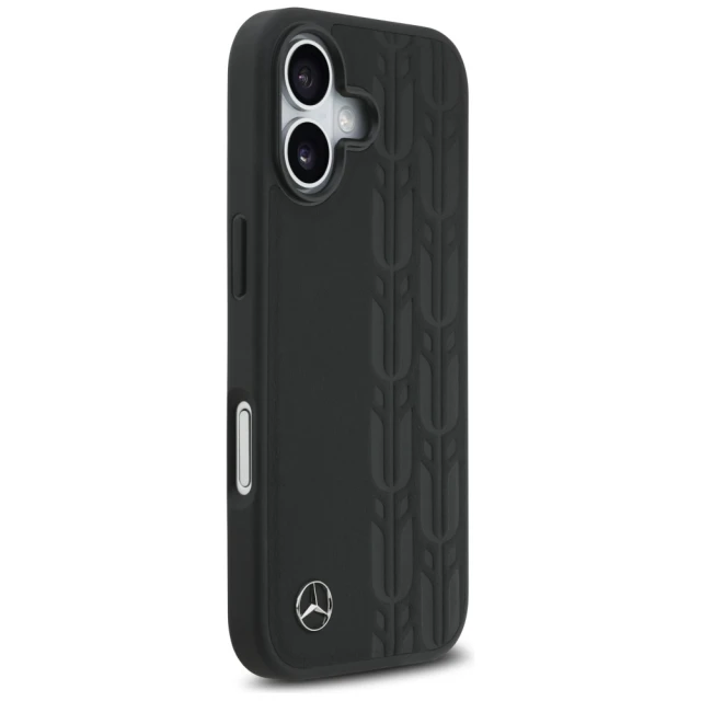 Чохол Mercedes Leather Laurel Leaves для iPhone 17 Black with MagSafe (MEHMP17S25RDSLAK)
