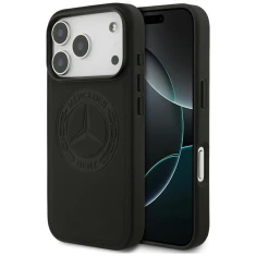 Чехол Mercedes Leather Vintage Logo для iPhone 17 Pro Black with MagSafe (MEHMP17L25RICVLK)