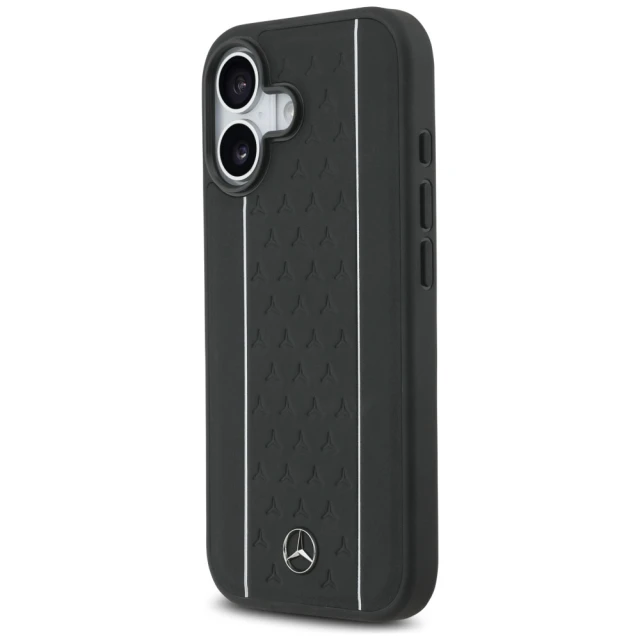 Чохол Mercedes Leather Star Pattern Stripes для iPhone 17 Black with MagSafe (MEHMP17S25RPSLKH)