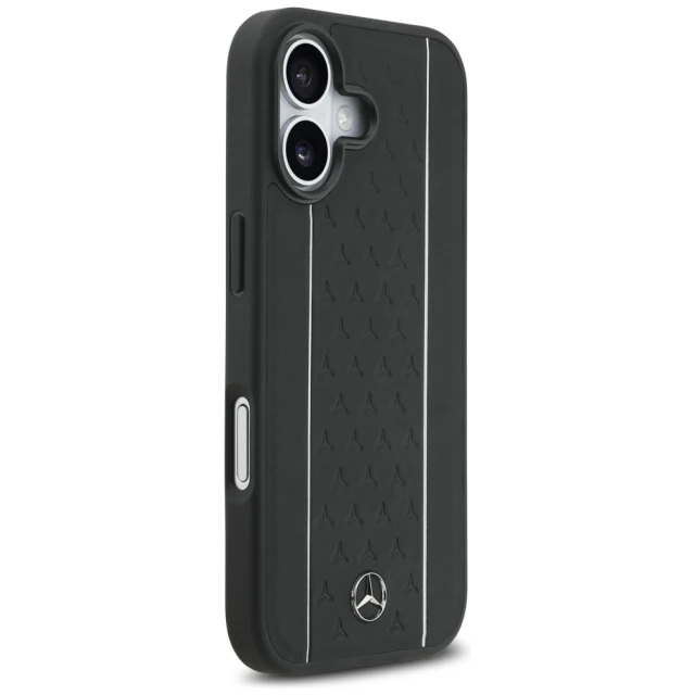 Чохол Mercedes Leather Star Pattern Stripes для iPhone 17 Black with MagSafe (MEHMP17S25RPSLKH)