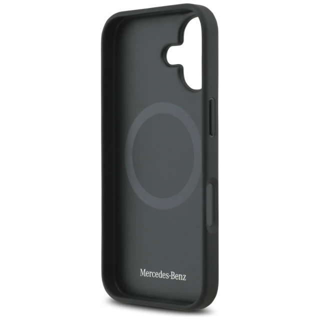 Чохол Mercedes Leather Star Pattern Stripes для iPhone 17 Black with MagSafe (MEHMP17S25RPSLKH)
