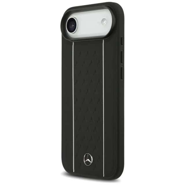 Чохол Mercedes Leather Star Pattern Stripes для iPhone 17 Air Black with MagSafe (MEHMP17M25RPSLKH)