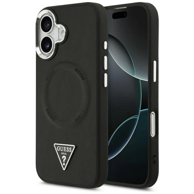 Чохол Guess Triangle Logo для iPhone 17 Black with MagSafe (GUHMP17SPSDTSCMK)
