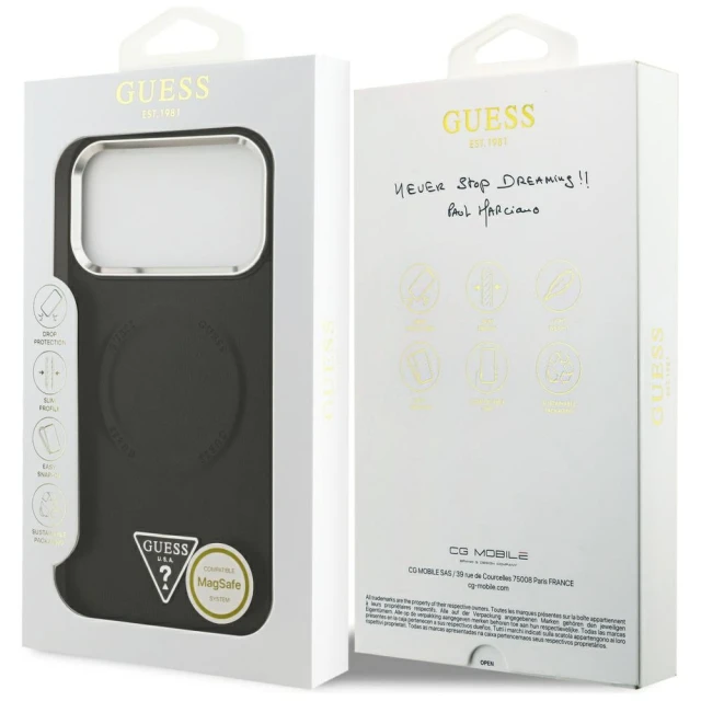 Чехол Guess Triangle Logo для iPhone 17 Pro Black with MagSafe (GUHMP17LPSDTSCMK)