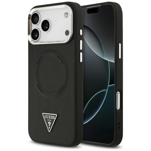 Чехол Guess Triangle Logo для iPhone 17 Pro Max Black with MagSafe (GUHMP17XPSDTSCMK)