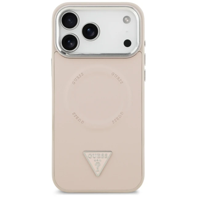 Чохол Guess Triangle Logo для iPhone 17 Pro Pink with MagSafe (GUHMP17LPSDTSCMP)