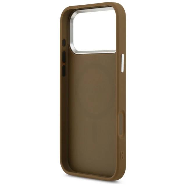 Чохол Guess Triangle Logo для iPhone 17 Pro Max Brown with MagSafe (GUHMP17XPSDTSCMW)