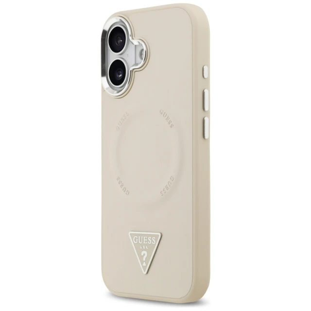 Чохол Guess Triangle Logo для iPhone 17 Beige with MagSafe (GUHMP17SPSDTSCME)