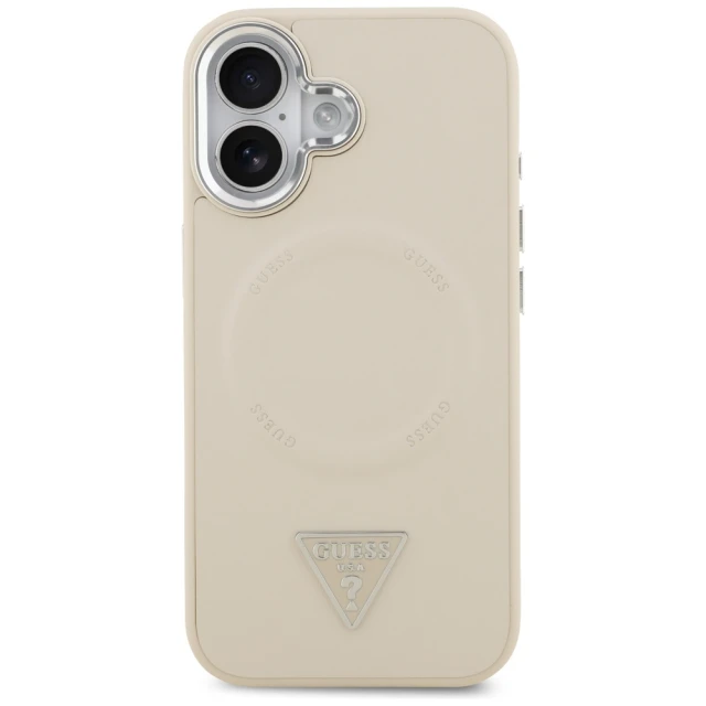 Чохол Guess Triangle Logo для iPhone 17 Beige with MagSafe (GUHMP17SPSDTSCME)