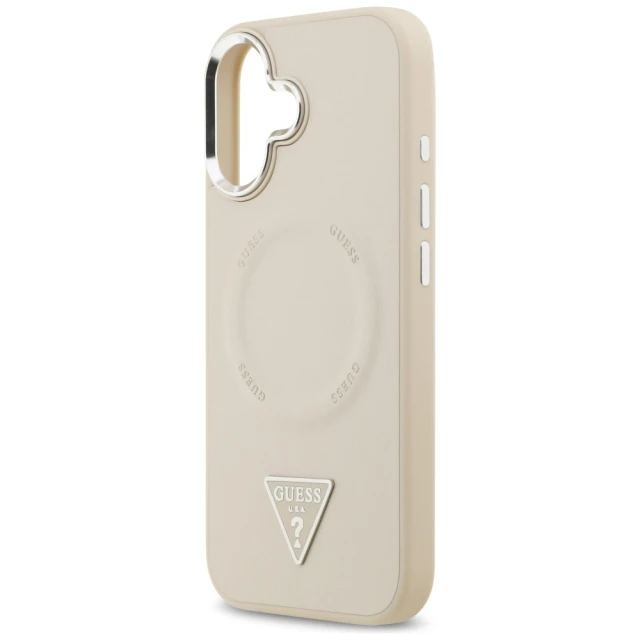 Чохол Guess Triangle Logo для iPhone 17 Beige with MagSafe (GUHMP17SPSDTSCME)