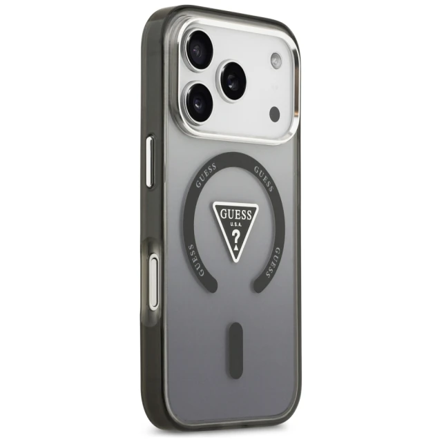 Чохол Guess IML Gradient Triangle Logo для iPhone 17 Pro Black (GUHMP17LHGTMLCGK)