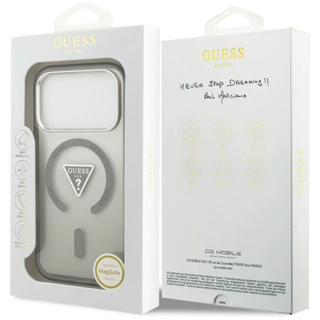 Чохол Guess IML Gradient Triangle Logo для iPhone 17 Pro Khaki with MagSafe (GUHMP17LHGTMLCGA)