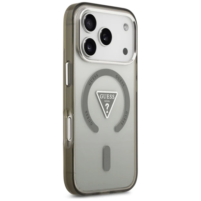 Чехол Guess IML Gradient Triangle Logo для iPhone 17 Pro Max Khaki with MagSafe (GUHMP17XHGTMLCGA)