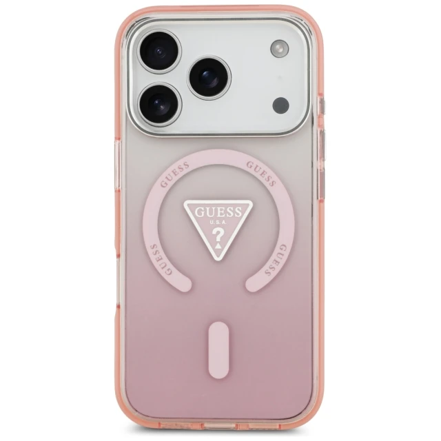 Чохол Guess IML Gradient Triangle Logo для iPhone 17 Pro Pink (GUHMP17LHGTMLCGP)
