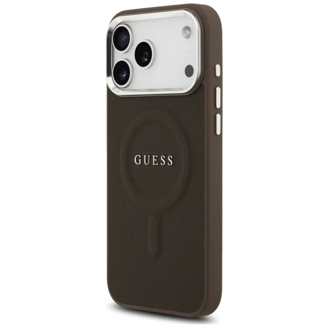 Чохол Guess Classic Logo для iPhone 17 Pro Max Brown with MagSafe (GUHMP17XPSAREGSW)