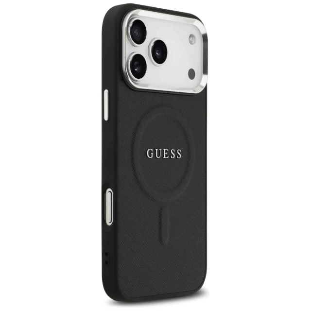 Чохол Guess Classic Logo для iPhone 17 Pro Max Black with MagSafe (GUHMP17XPSAREGSK)