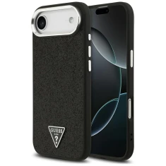 Чехол Guess Glitter Triangle Logo для iPhone 17 Air Black with MagSafe (GUHMP17MPFGTSCMK)