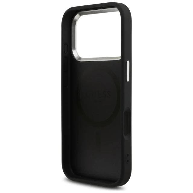 Чехол Guess Glitter Triangle Logo для iPhone 17 Pro Black with MagSafe (GUHMP17LPFGTSCMK)