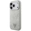 Чохол Guess Glitter Triangle Logo для iPhone 17 Pro Silver with MagSafe (GUHMP17LPFGTSCMS)