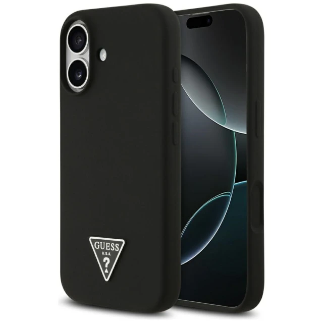 Чохол Guess Silicone Triangle Logo для iPhone 17 Black with MagSafe (GUHMP17SSCTRLMK)