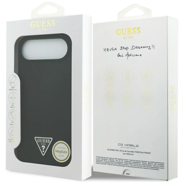 Чохол Guess Silicone Triangle Logo для iPhone 17 Air Black with MagSafe (GUHMP17MSCTRLMK)